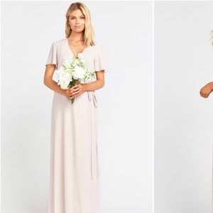 Noelle Flutter Wrap Dress in show me the ring 1x